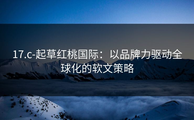 17.c-起草红桃国际：以品牌力驱动全球化的软文策略